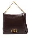 Liu •jo Chain Handle Shoulder Bag In Brown