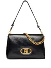 Liu •jo Liu Jo Crinkled Faux Leather Shoulder Bag In Schwarz
