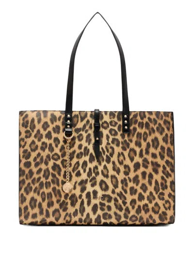 Liu •jo Large Animal-print Tote Bag In Neutral