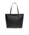 Liu •jo Liu Jo Structured Black Tote Bag With Embossed Logo In Black
