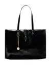 Liu •jo Large Glossy Tote Bag In Black