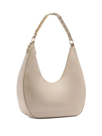 Liu •jo Large Hobo Bag With Chain In Neutral