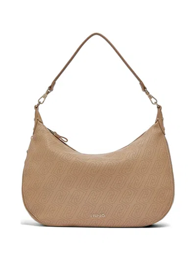 Liu •jo Large Laser-cut Logo-detail Shoulder Bag In Brown