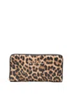 Liu •jo Large Leopard-print Zip Wallet In Brown