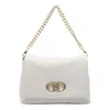 Liu •jo Textured Chain Strap Shoulder Bag In White