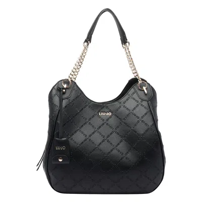 Liu •jo Large Logo Satchel Bag In Black