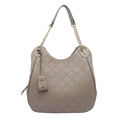Liu •jo Large Logo Satchel Bag In Sand