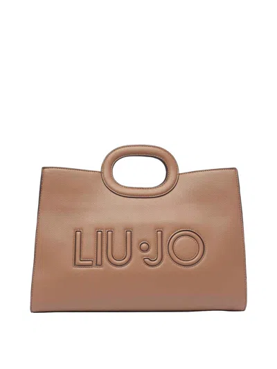 Liu •jo Logo-embossed Tote Bag In Brown