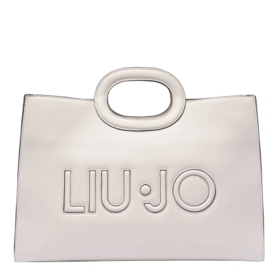 Liu •jo Large Logo Tote Bag In Grey