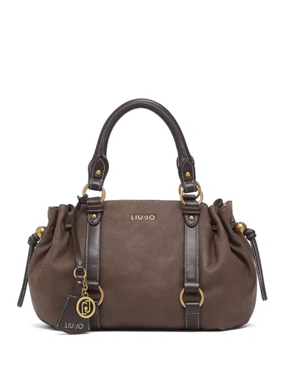 Liu •jo Large Logo-charm Tote Bag In Brown