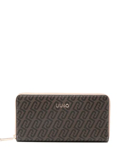 Liu •jo Large Monogram Zip Wallet In Multi
