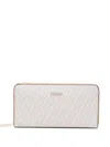 Liu •jo Large Monogram Zip Wallet In Neutral