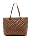 Liu •jo Large Quilted-chevron Tote Bag In Brown