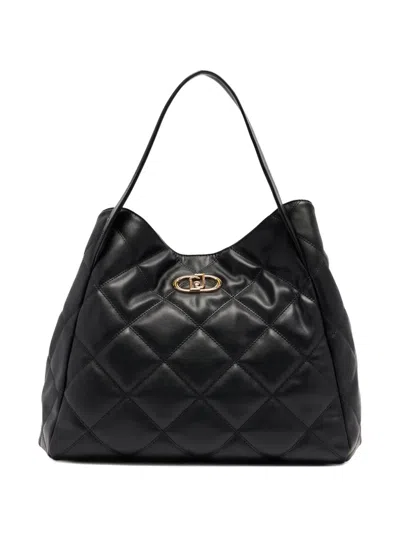 Liu •jo Large Quilted Tote Bag In Black