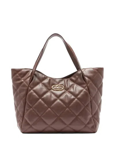 Liu •jo Large Quilted Tote Bag In Brown