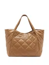Liu •jo Large Quilted Tote Bag In Brown