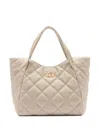 Liu •jo Large Quilted Tote Bag In Neutral