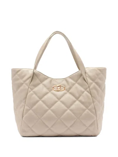 Liu •jo Large Quilted Tote Bag In Neutral
