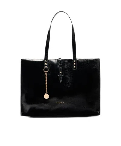 Liu •jo Large Stud-embellished Tote Bag In Black