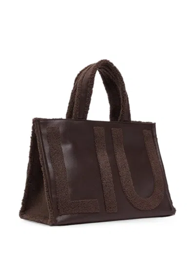Liu •jo Large Tote Bag With Logo In Brown