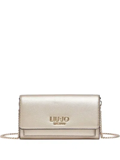 Liu •jo Large Wallet With Shoulder Strap In Brown