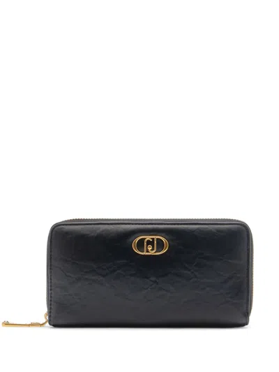 Liu •jo Large Zip-around Purse In Black