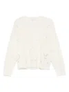 Liu •jo Laser-cut Wool Sweater In White