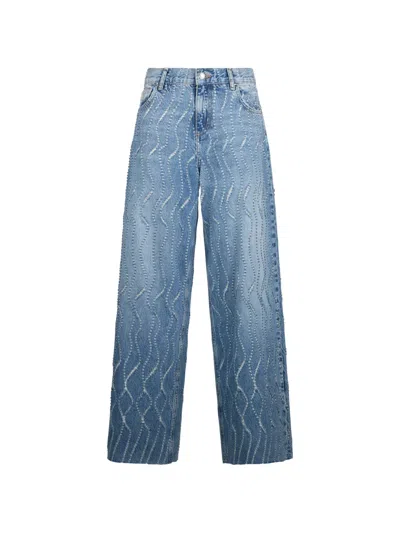 Liu •jo Laser-etched Flared Jeans In Blue