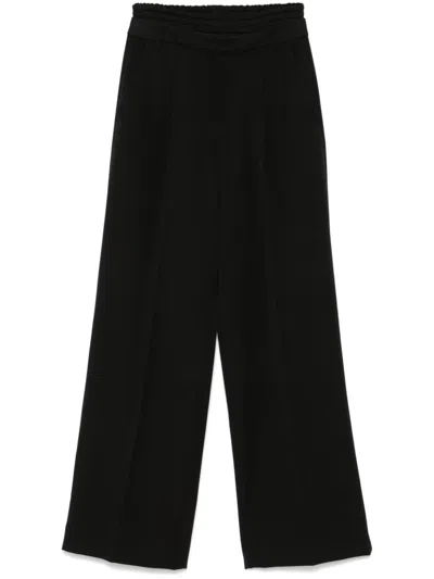 Liu •jo Layered-effect Straight-leg Trousers In Black