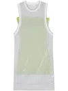 Liu •jo Layered Logo-jacquard Mini Dress In Green