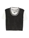 Liu •jo Layered T-shirt In Black