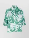 Liu •jo Liu Jo Relaxed-fit Multicolor Shirt With Tropical Palm Print