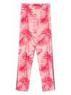Liu •jo Leaf-print Trousers In Pink