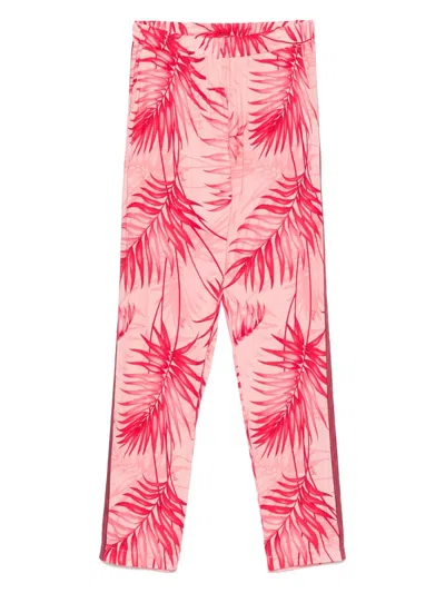 Liu •jo Leaf-print Trousers In Pink