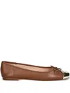 Liu •jo Leather Ballet Flats In Brown