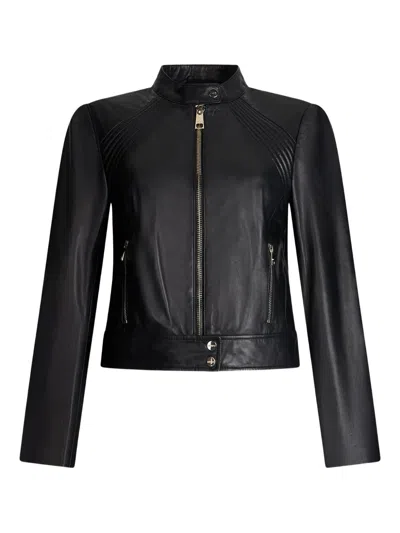 LIU •JO ZIP-FRONT LEATHER JACKET