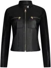 Liu •jo Liu Jo Leather Biker Jacket In Schwarz