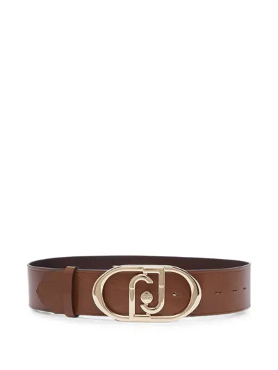 Liu •jo Leather Bustier Belt In Brown