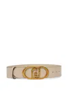 Liu •jo Leather Bustier Belt In Neutrals
