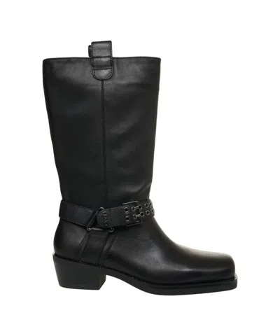 Liu •jo Leather Cowboy Boots In Black