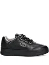 Liu •jo Leather Lace-up Sneakers In Schwarz