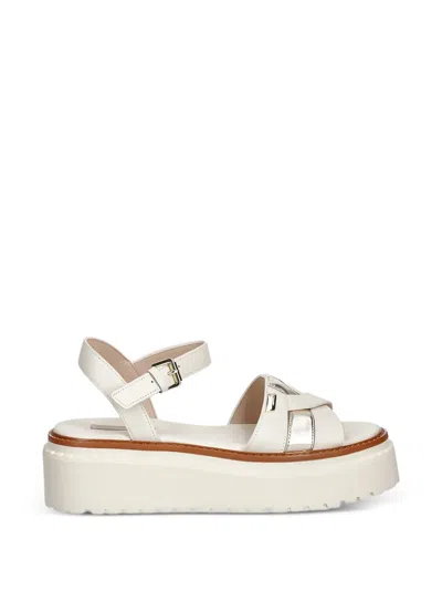 Liu •jo Leather Platform Sandals In White