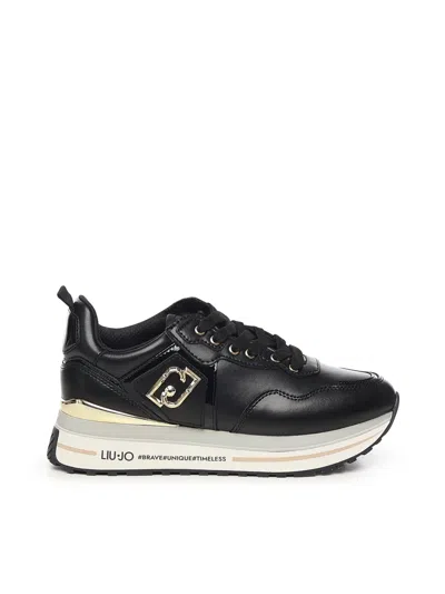 LIU •JO LEATHER PLATFORM SNEAKERS