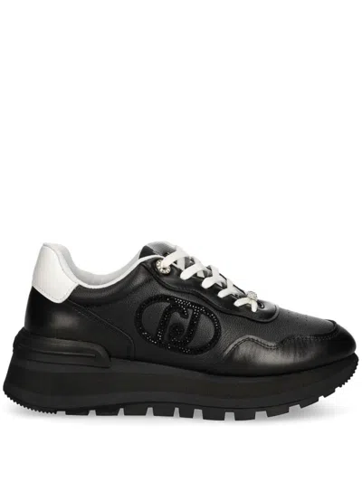 Liu •jo Leather Sneakers In Black