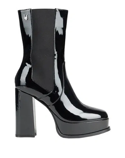 Liu •jo Leonie Hanne X  Woman Ankle Boots Black Size 7 Leather