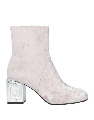Liu •jo Leonie Hanne X  Woman Ankle Boots Light Grey Size 7 Textile Fibers
