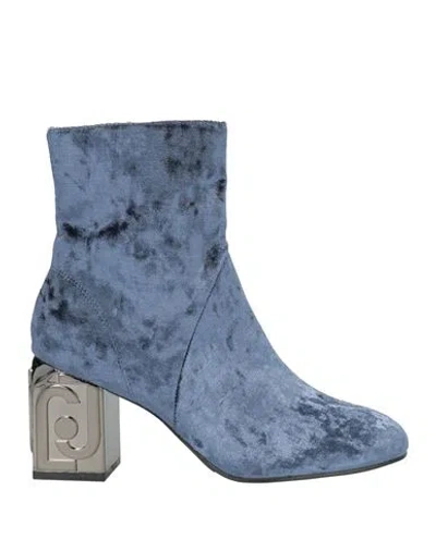 Liu •jo Leonie Hanne X  Woman Ankle Boots Navy Size 7 Textile Fibers