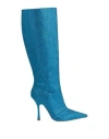 Liu •jo Leonie Hanne X  Woman Boot Azure Size 7 Textile Fibers In Blue