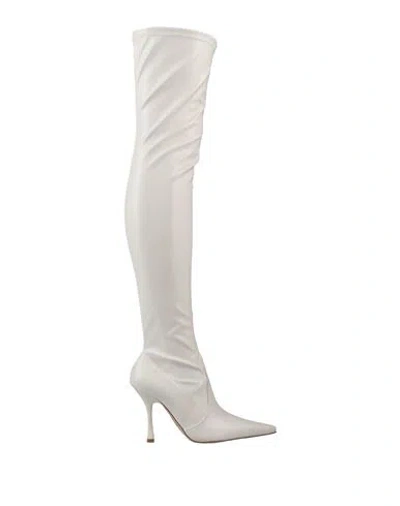 Liu •jo Leonie Hanne X  Woman Boot Off White Size 5 Textile Fibers