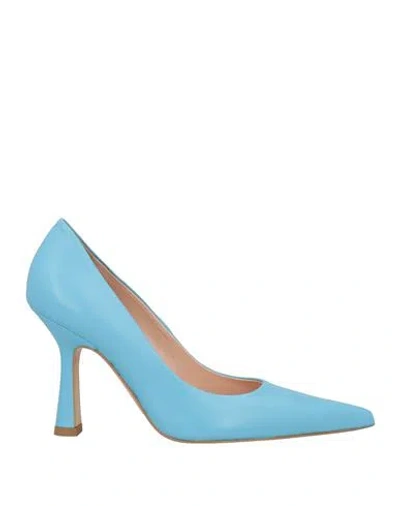LIU •JO LIU •JO LEONIE HANNE X LIU •JO WOMAN PUMPS LIGHT BLUE SIZE 8 LEATHER
